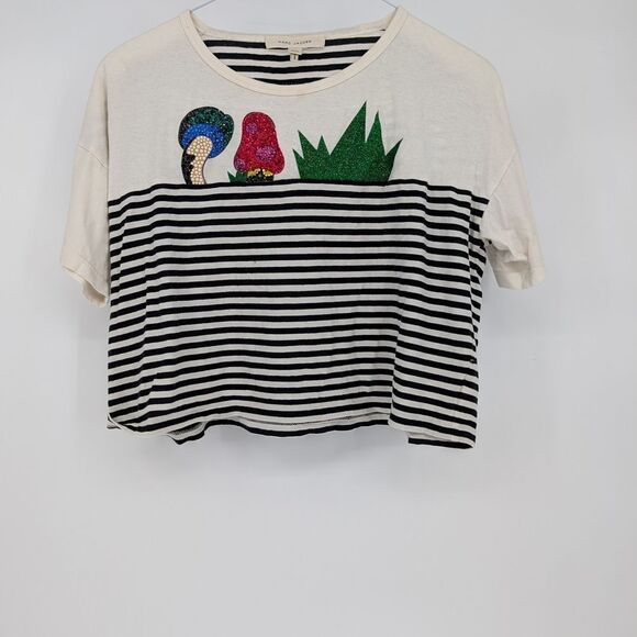 Colorful Sequin Striped T-Shirt - Picture 1 of 5